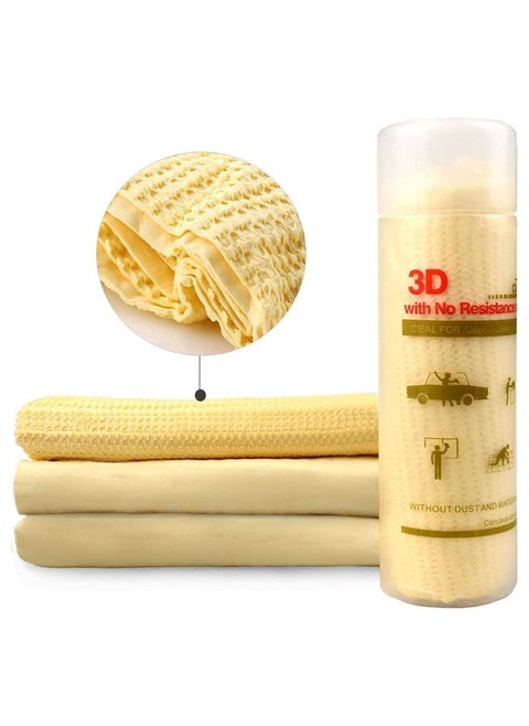 3D Chamois Pro Synthetic Car Drying Towel for Car Wash, Water Absorbent Chamois Cloth for Car, Boat and other water sports, Multipurpose Chamois Towel Cloth for Car Dusting Drying Towel