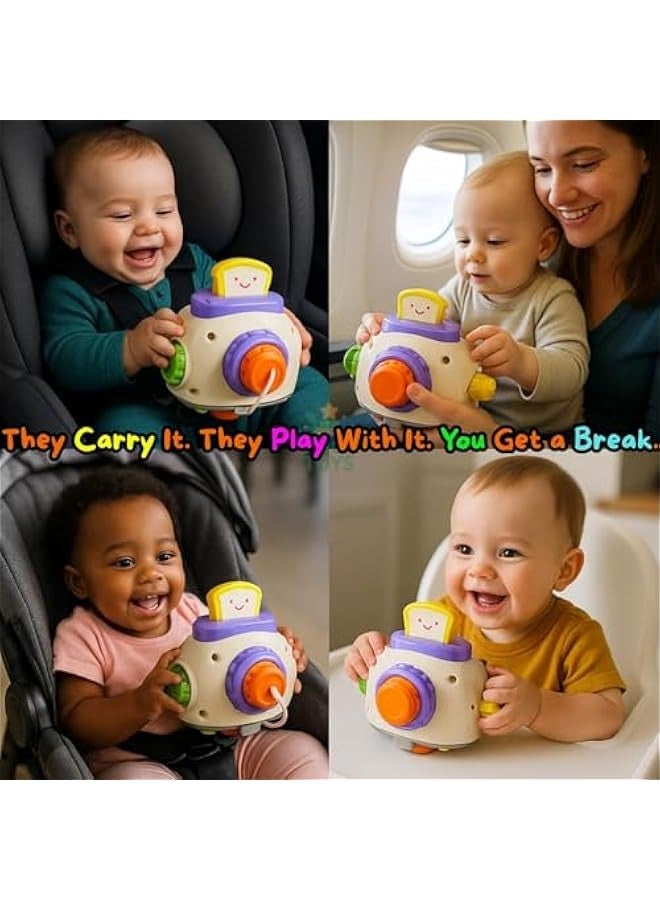 Montessori Toddler Busy Activity Cube – BPA Free Travel Toy for Fine Motor Skills & Sensory Learning | Airplane Car Stroller Toy for 1-3 Year Old | Educational Gift for Boys & Girls UAE - Image 2