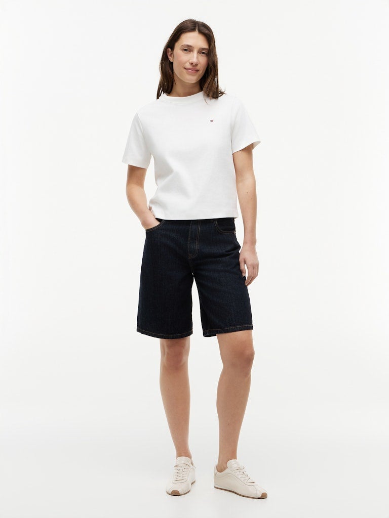 TOMMY HILFIGER Interlock Knit Boxy Crew Neck T-Shirt - Image 4