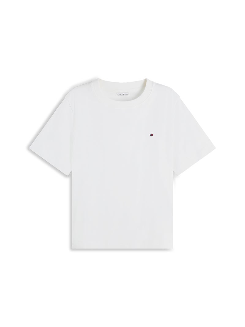 TOMMY HILFIGER Interlock Knit Boxy Crew Neck T-Shirt - Image 5