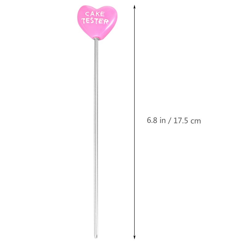 2pcs Stainless Steel Cake Tester Chic Biscuits Baking Test Needle DIY Baking Tool for Cake Bread Muffin Testing (Heart Pattern) - Image 2