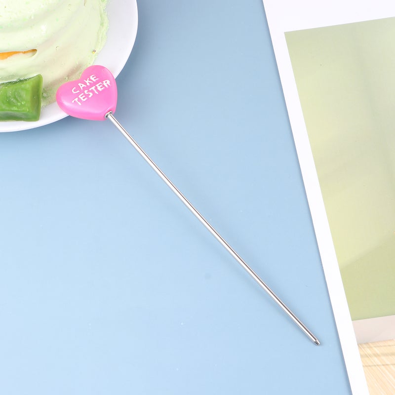 2pcs Stainless Steel Cake Tester Chic Biscuits Baking Test Needle DIY Baking Tool for Cake Bread Muffin Testing (Heart Pattern) - Image 4