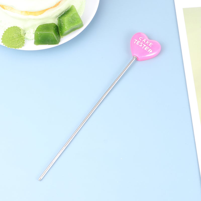 2pcs Stainless Steel Cake Tester Chic Biscuits Baking Test Needle DIY Baking Tool for Cake Bread Muffin Testing (Heart Pattern) - Image 3