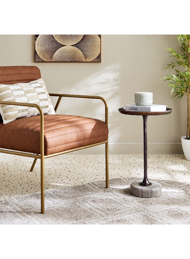 Melvin Accent Table with Genuine Marble Base