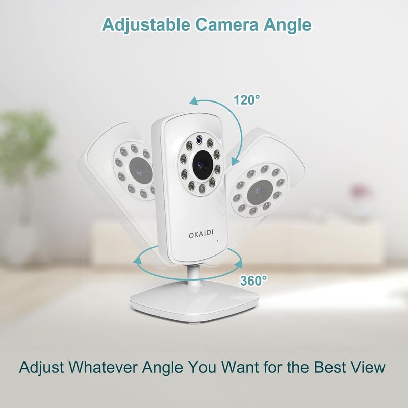 Okaidi Video Baby Monitor with Camera and Audio 24 Portable Travel Baby Monitor No WiFi Infrared Night Vision VOX Mode 1000ft Long Range Ideal for BabyPetElderly - Image 4