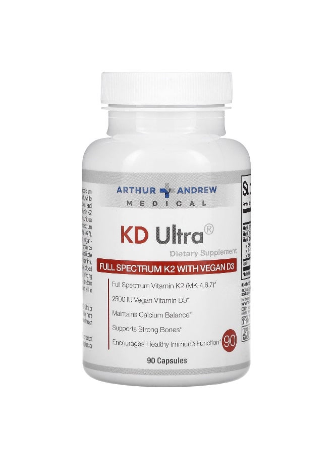 Arthur Andrew Medical Arthur Andrew Medical, KD Ultra, Full Spectrum K2 with Vegan D3, 90 Capsules  - Image 1