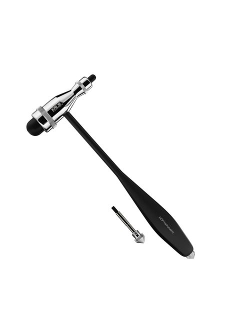 MDF Instruments, Tromner Neurological Reflex Hammer with Built-in Brush for cutaneous and Superficial responses - Light - HDP Handle- Black (MDF555P-11)