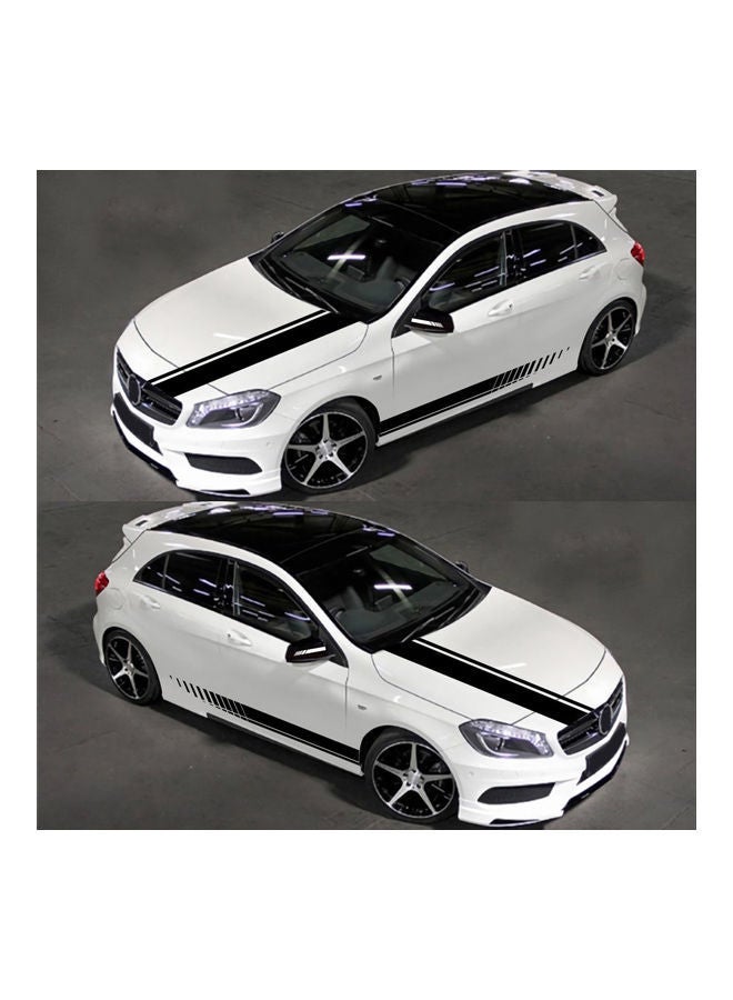 NIBEMINENT 5-Piece Universal Black Car Racing Body Side Stripe Decal Sticker - Image 3