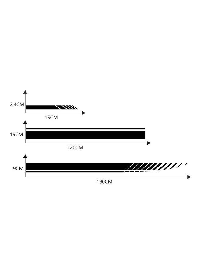 NIBEMINENT 5-Piece Universal Black Car Racing Body Side Stripe Decal Sticker - Image 4