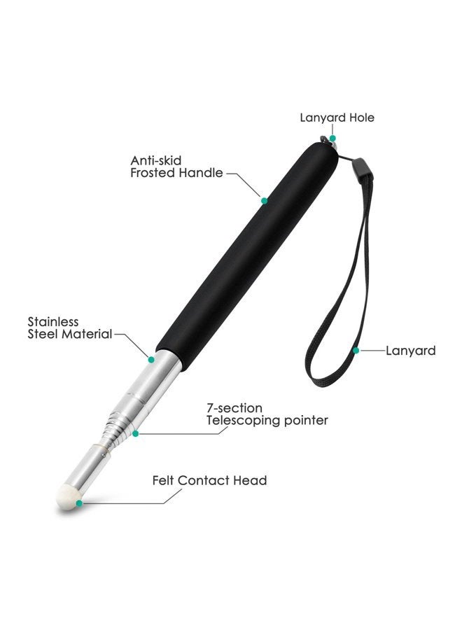 Alcoon 3 Pack Telescopic Teachers Pointer Retractable Handheld Presenter Extendable Classroom Whiteboard Pointer with Lanyard for Teachers, Coach, Presenter, Extends to 39 Inch (Black, Red, Blue) - Image 3