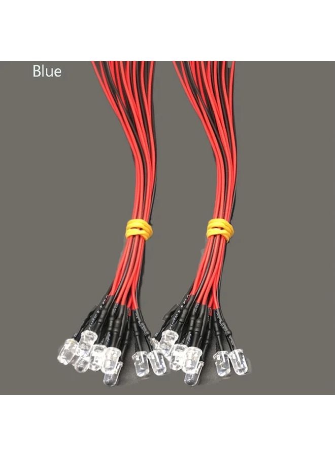 Blue LED Bulbs 20 Pack 3mm 5mm 5V 12V DC 90lm High Brightness 45 Degree Beam Angle - Image 1