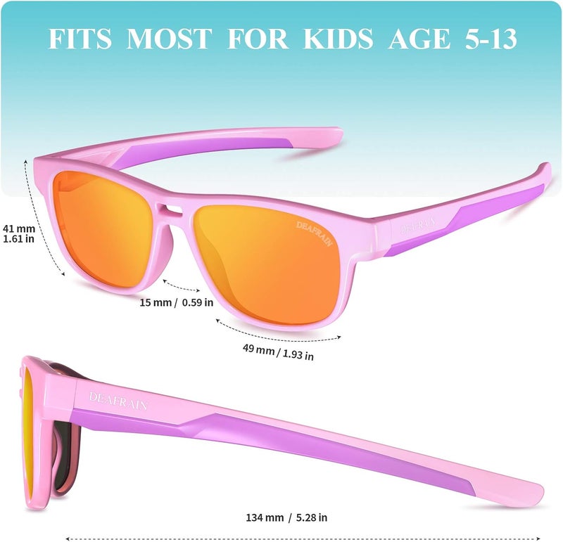 DEAFRAIN Store Kids Polarized Sunglasses for Boys Girls TPEE Flexible Frame Sports Baseball Running Cycling Glasses for Age 5-13 - Image 2