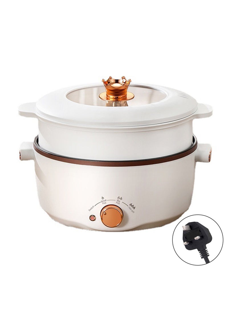 Perfin - Electric Hot Pot 3.5L Non-Stick Electric Cooker with Steamer, 3 Levels Fires Adjustable Electric Skillet, Frying Pan, Shabu Shabu, Electric Pot for Noodles, Egg, Sterak, Sauté, Dorm Office Family - Image 1