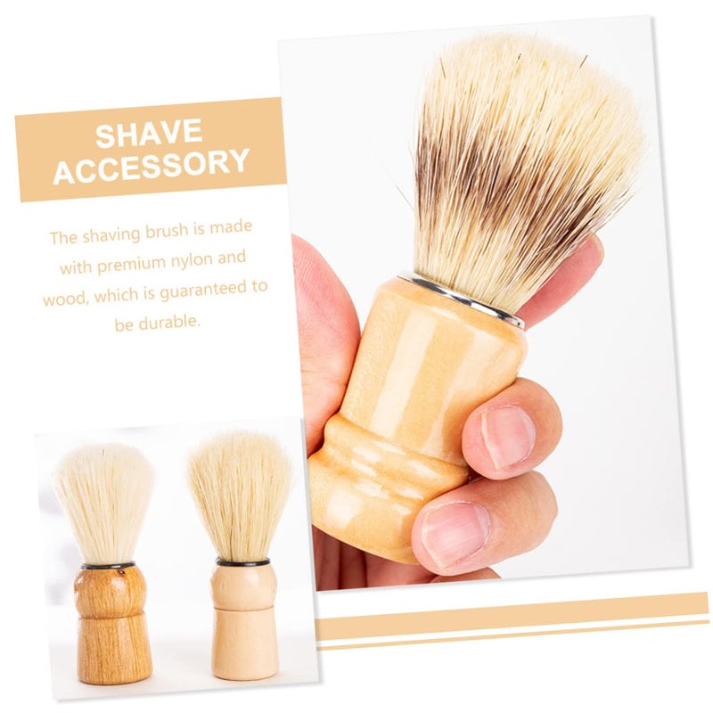 مجموعة فرشاة الحلاقة بمقبض خشبي من قطعتين بشعيرات متميزة للعناية باللحية والسفر - Image 3