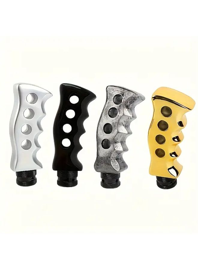 White Silvery Universal Resin Metal Manual Gear Shift Knob Car Modified Shift Lever - Image 4