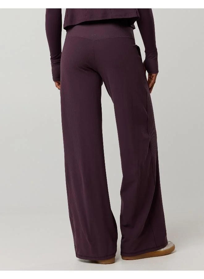 آري من امريكان ايجل OFFLINE By Aerie Real Me XTRA High Waisted Ribbed Trouser