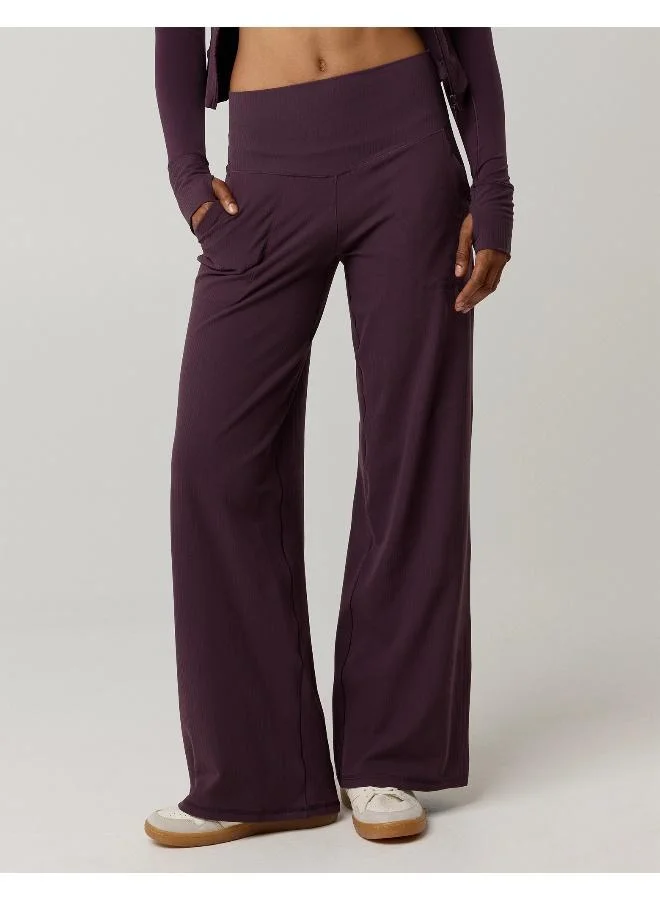 آري من امريكان ايجل OFFLINE By Aerie Real Me XTRA High Waisted Ribbed Trouser