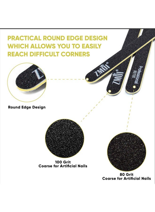 زد ام او اي مبرد أظافر احترافي، 12 قطعة، لوح إيموري مزدوج الجوانب قابل للغسل، 80/100 حبيبة للأظافر الأكريليك/الجل، تصميم مقاوم للماء ومتين، مريح وعملي، مثالي للاستخدام المنزلي في الصالونات - Image 5