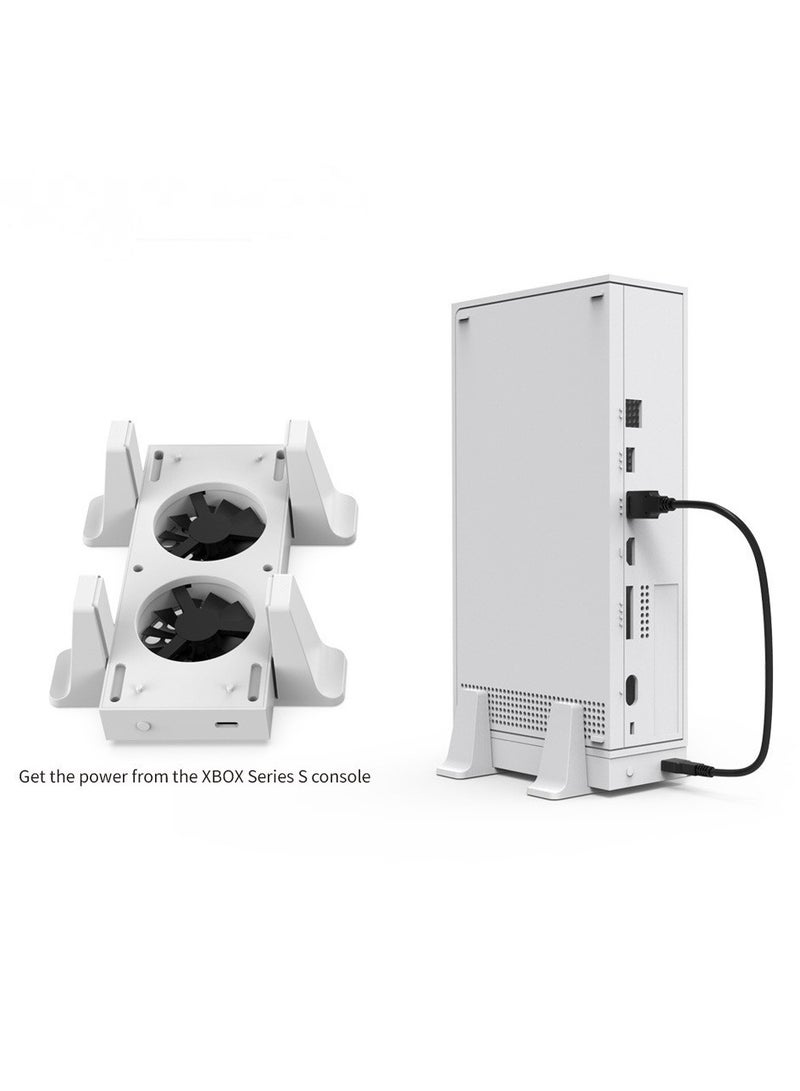 Loquat Cooling Fan Tower Stand for Xbox Series S Console, 3 Levels Adjustable Fan Speed, with Type-C Power In, USB Charging and Data Transfer Ports - Image 1