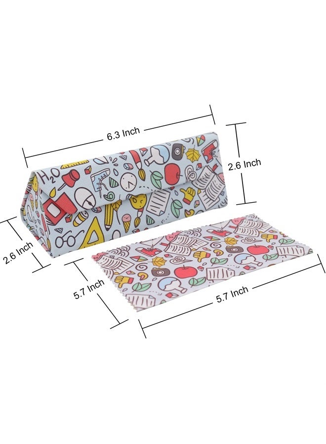 Real Sic Eyeglass case with Clean cloth- Foldable Design PU Leather Lightweight case, Magnet Closure for Kids Eyeglass,Sunglasses,Glasses, Reading glasses - Back to School - Image 1
