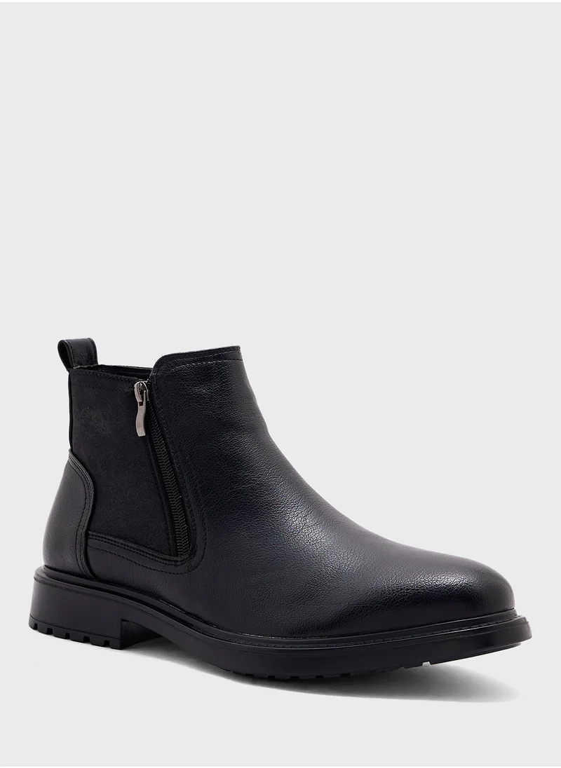 Robert Wood Zipper Detail Pull On Formal Boots