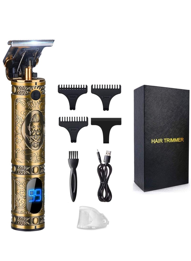 ELTRAZONE Upgraded Hair Trimmer Beard Clippers for Men Professional USB Electric Hair Clippers for Hair Cutting Trimmers Cordless Outliner Zero Gaped LED Display (Hair Clippers for Men, GOLD 03) - Image 1