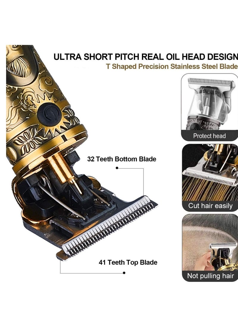 ELTRAZONE Upgraded Hair Trimmer Beard Clippers for Men Professional USB Electric Hair Clippers for Hair Cutting Trimmers Cordless Outliner Zero Gaped LED Display (Hair Clippers for Men, GOLD 03) - Image 3
