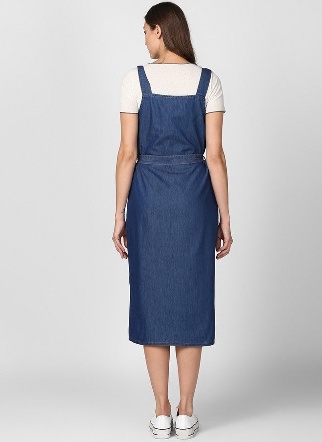 StyleStone فستان بونا فور للنساء من ستايل ستون باللون الأزرق المصنوع من الدنيم - Image 4