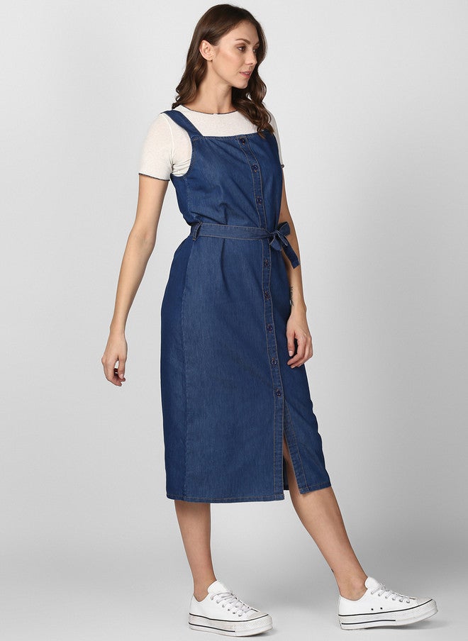 StyleStone فستان بونا فور للنساء من ستايل ستون باللون الأزرق المصنوع من الدنيم - Image 3