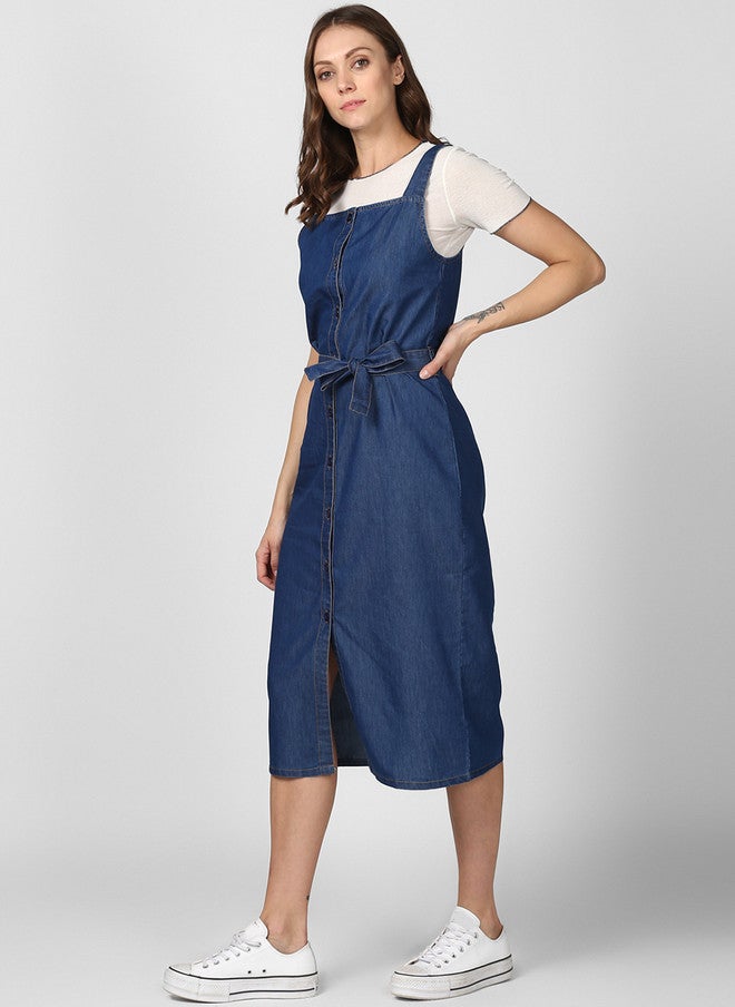 StyleStone فستان بونا فور للنساء من ستايل ستون باللون الأزرق المصنوع من الدنيم - Image 5