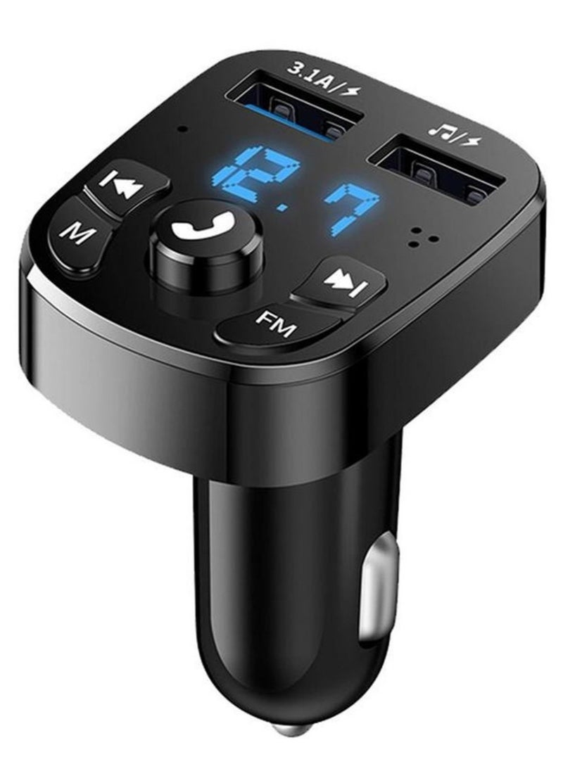 Generic - Car Fast Charger FM Transmitter Bluetooth 5.0 Handsfree Wireless Car Dual USB Car Charger Auto Radio Modulator MP3 Adapter - Image 1