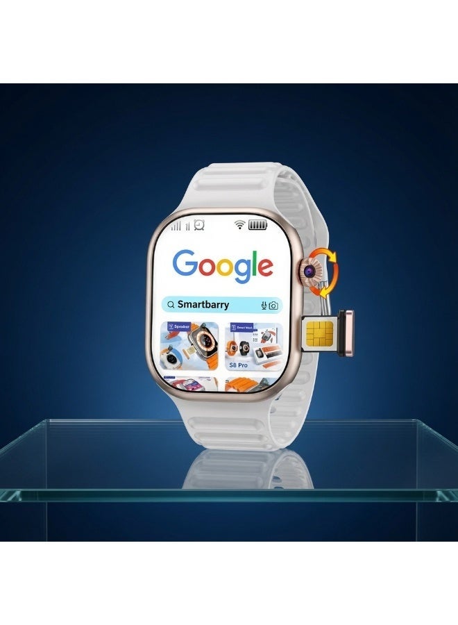 Smartberry C99 Plus AMOLED HD Smart Watch 2.06 Inch with Rotating Camera, GPS, WiFi, Bluetooth, Dual Straps, White - Image 2