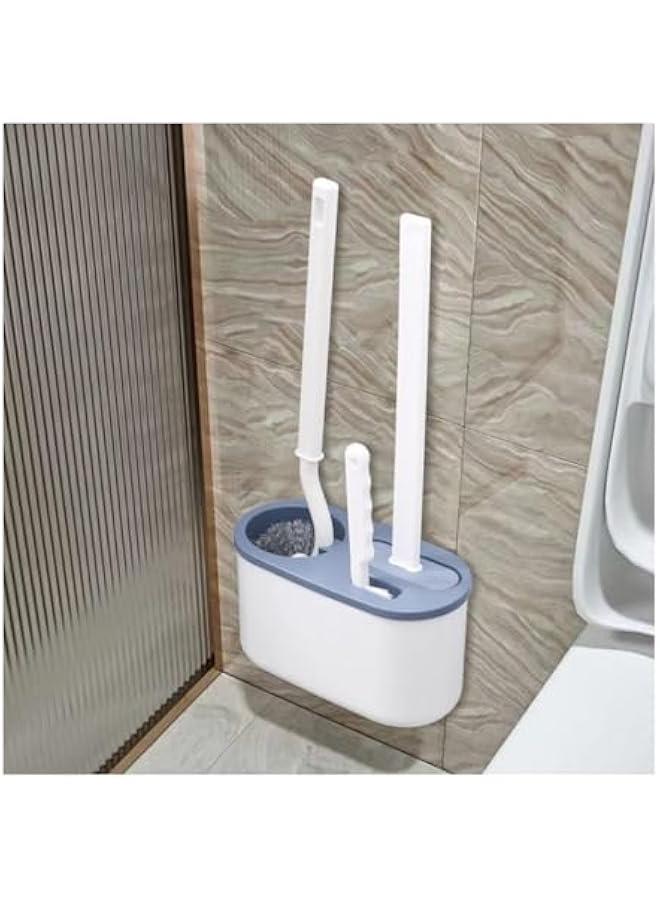 HOOKOR Toilet Brush and Holder, Toilet Brush for Deep Cleaning Toilet Bowl Brush Easy to Clean, Blue - Image 2