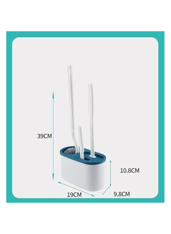 HOOKOR Toilet Brush and Holder, Toilet Brush for Deep Cleaning Toilet Bowl Brush Easy to Clean, Blue - Image 4