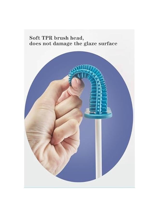 HOOKOR Toilet Brush and Holder, Toilet Brush for Deep Cleaning Toilet Bowl Brush Easy to Clean, Blue - Image 5