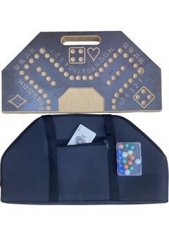 MARAH TOYS A strong, numbered wooden jackaroo game for strategic planning in a luxury bag, 45 x 45 cm  - Image 4