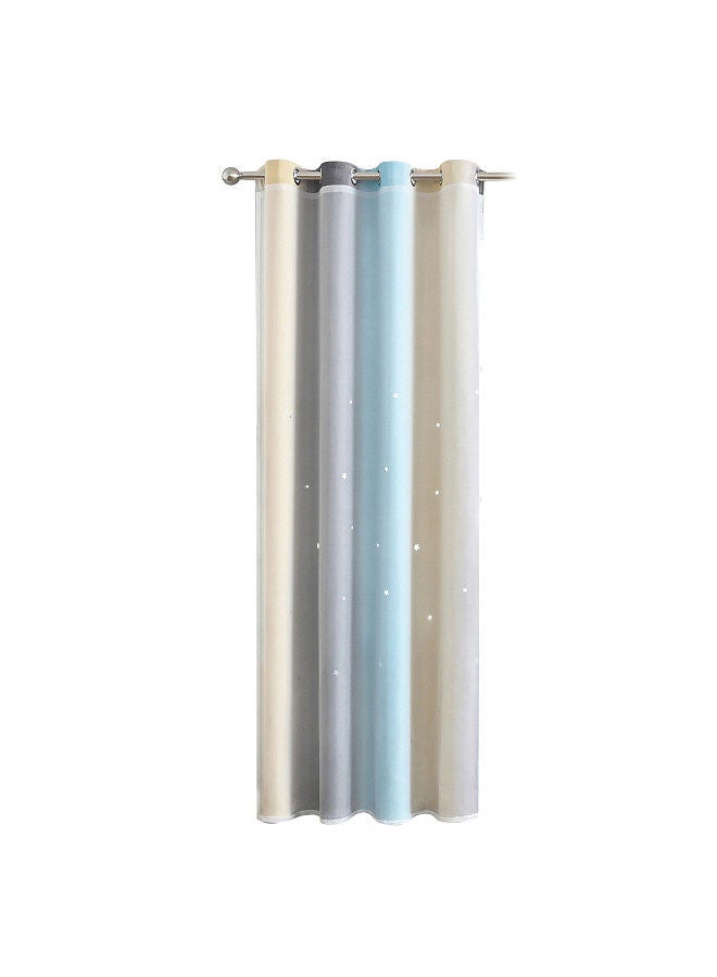 1pc Curtain Simple Gradient Hollow-out Star Pattern Double Layer Blackout Bedroom Living Room Insulation Curtain  - Image 1