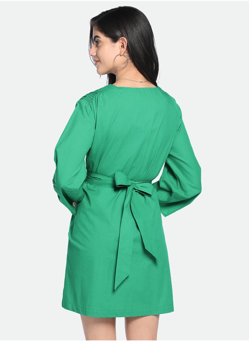 Green Dress for Women - Regular Fit, Stylish - pzsku/Z91BD9F30B7CEE4ECCB1FZ/45/_/1728472883/3d3150fc-65a0-44bd-898e-74ffeaf22931