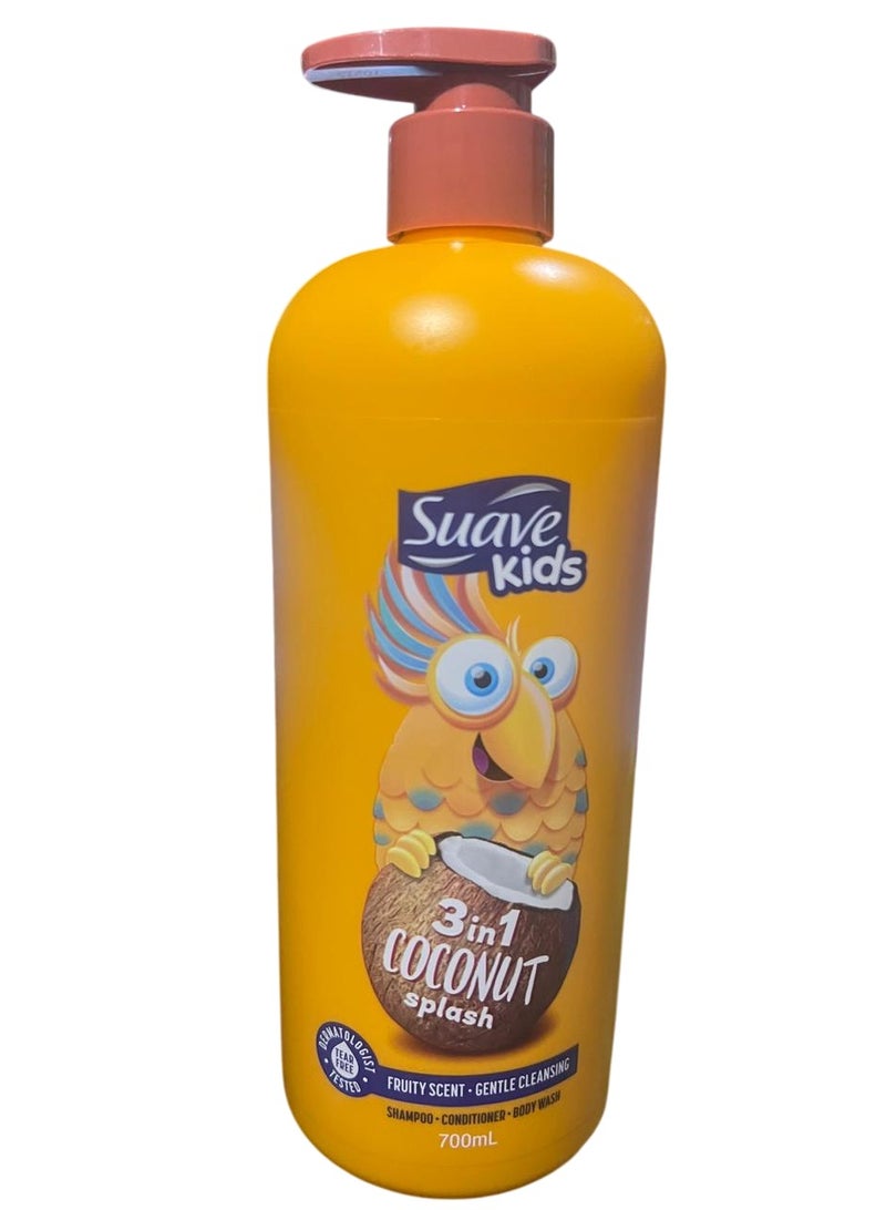 شامبو وبلسم وغسول للجسم 3 في 1 للأطفال برائحة جوز الهند 700 مل