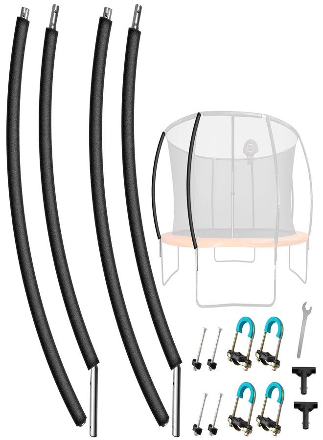 Suninlife 2PCS Trampoline Curved Poles, Universal Trampoline Replacement Enclosure Poles to Fit 8-16FT Curved Pole Frame, Includes Foam Sleeve and Hardware with 2 Installation Options - Image 1