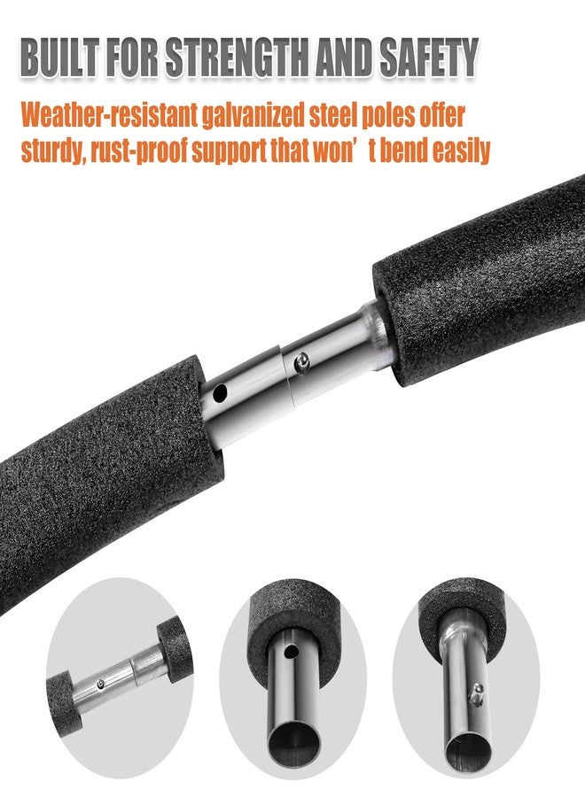 Suninlife 2PCS Trampoline Curved Poles, Universal Trampoline Replacement Enclosure Poles to Fit 8-16FT Curved Pole Frame, Includes Foam Sleeve and Hardware with 2 Installation Options - Image 4