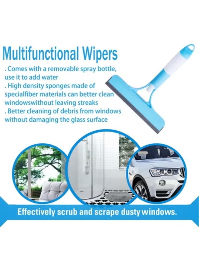 لاكي نوف ممسحة رش 3 في 1، مكشطة تنظيف النوافذ 3 في 1، ممسحة نوافذ مع بخاخ، أداة تنظيف ممسحة النوافذ مع زجاجة بخاخ للزجاج والأرضيات والبلاط وما إلى ذلك (أزرق) - Image 2