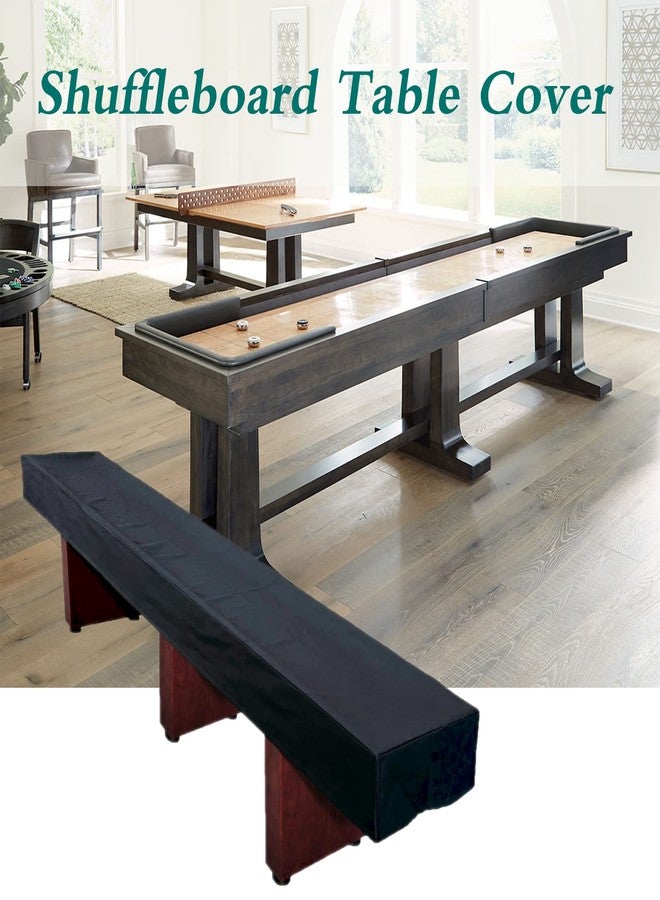 J&C Shuffleboard Table Cover Waterproof, 9ft Dustproof Shuffleboard Accessories Anti Sunlight for Outside Black Game Table Protective Cover for Indoor - Image 2
