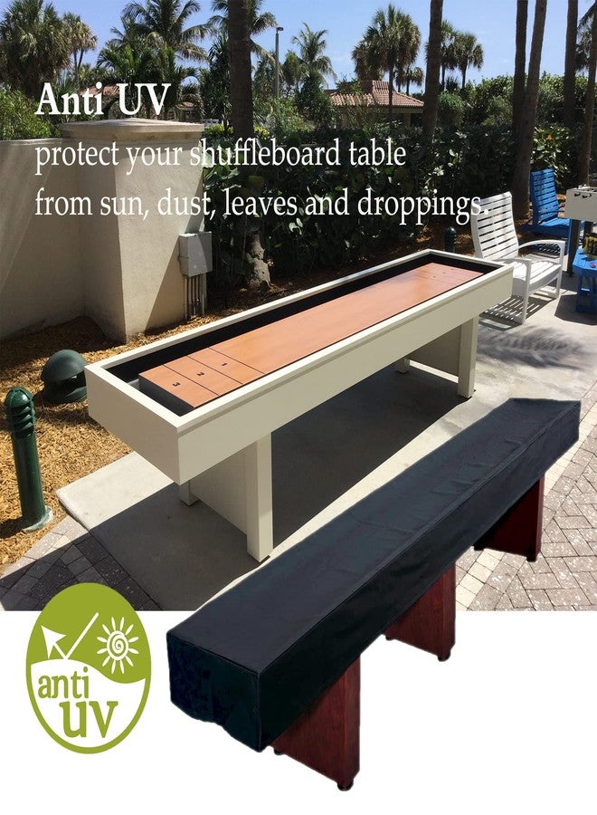 J&C Shuffleboard Table Cover Waterproof, 9ft Dustproof Shuffleboard Accessories Anti Sunlight for Outside Black Game Table Protective Cover for Indoor - Image 5