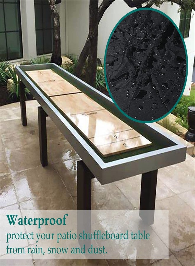 J&C Shuffleboard Table Cover Waterproof, 9ft Dustproof Shuffleboard Accessories Anti Sunlight for Outside Black Game Table Protective Cover for Indoor - Image 4