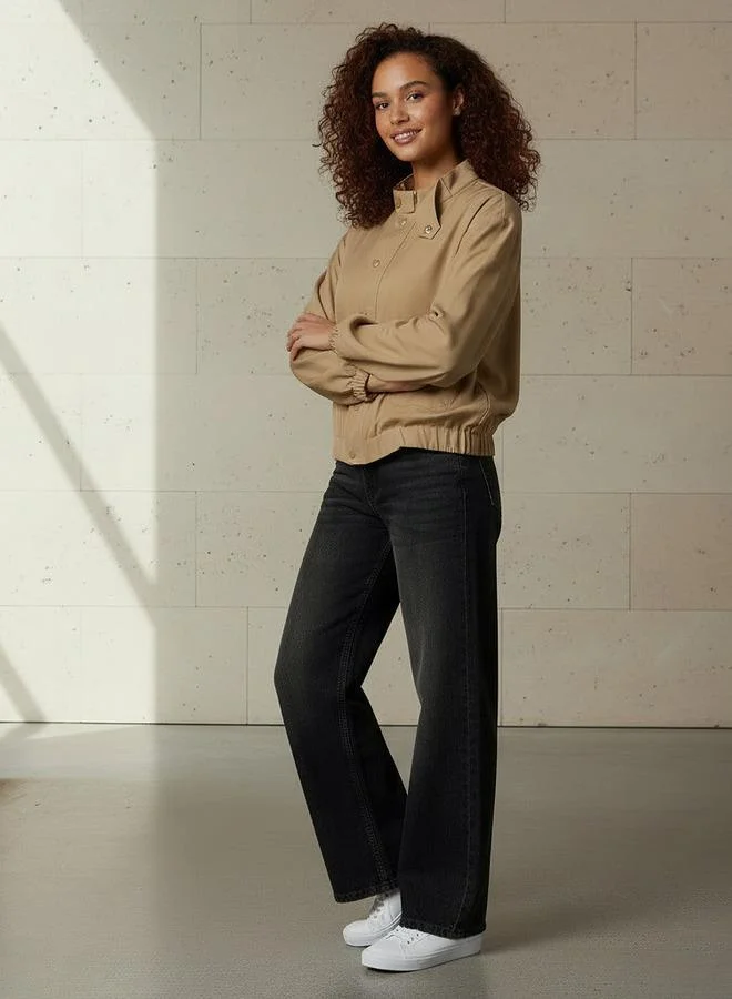 Splash FAV Regular Fit Snap-Button Jacket with Pockets