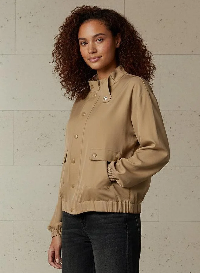 Splash FAV Regular Fit Snap-Button Jacket with Pockets