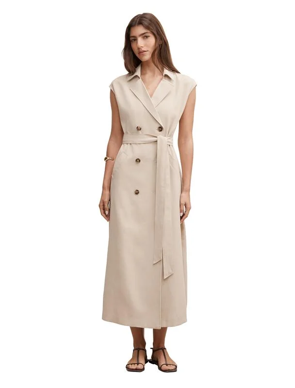 فورايفر نيو Elsa Sleeveless Trench Midi Dress