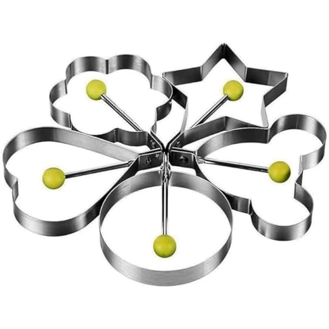 SWIUKPHE 5Pcs Fried Egg Mold Egg Ring Egg Shaper Stainless Steel Pancake Mold Kitchen Tool Pancake Rings - Image 5