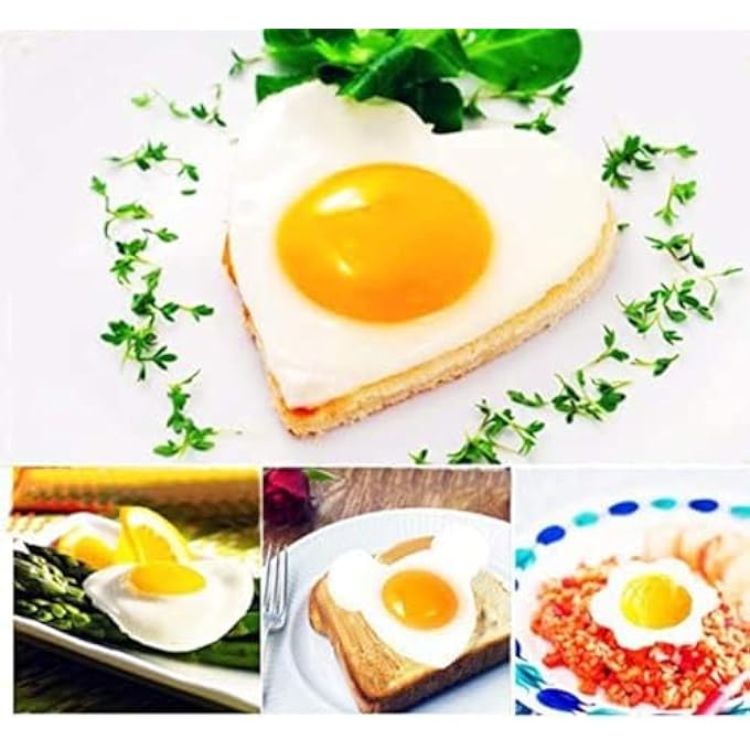 SWIUKPHE 5Pcs Fried Egg Mold Egg Ring Egg Shaper Stainless Steel Pancake Mold Kitchen Tool Pancake Rings - Image 4